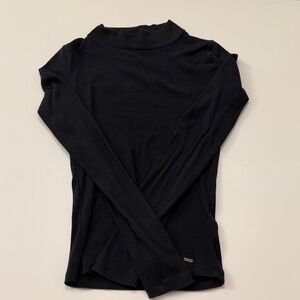 Hollister Mockneck Black Long Sleeve Top